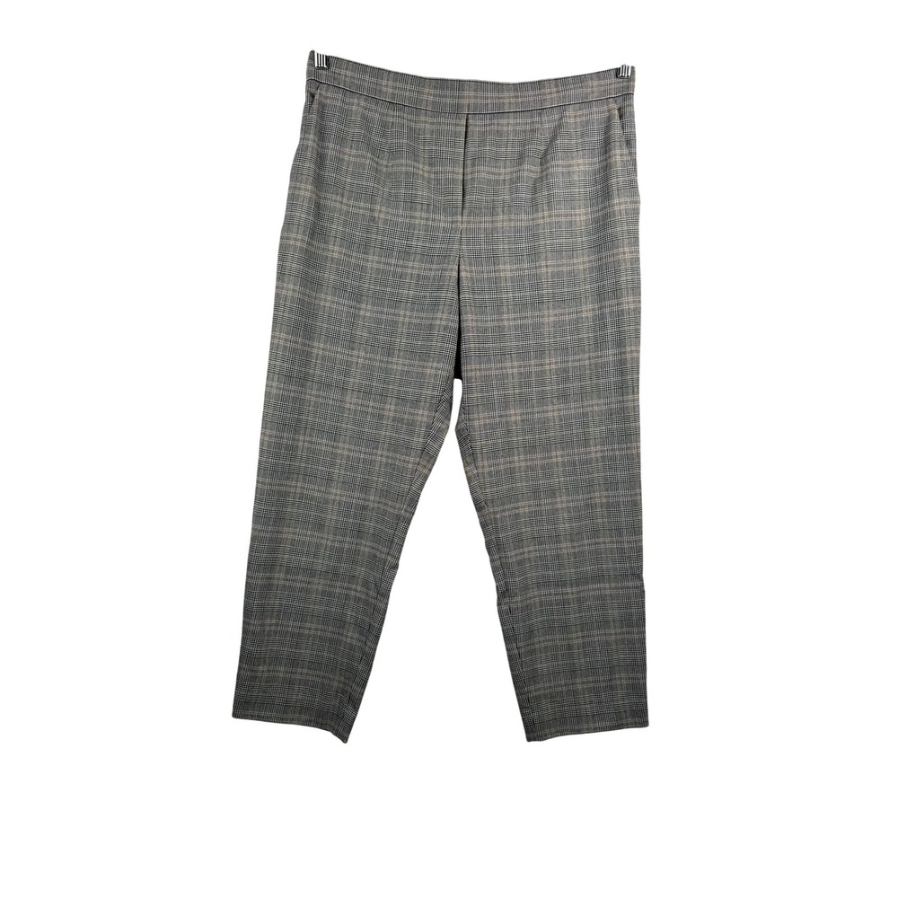 Babaton Houndstooth Pants sz 14 Black‎ White High Waisted Straight Leg preppy